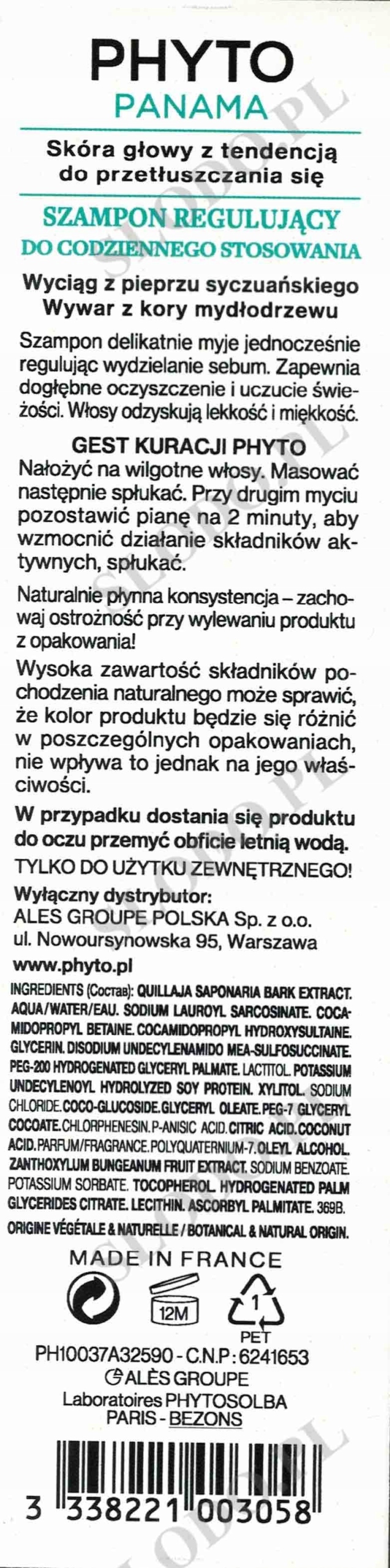 phytopanama regulujący szampon przetłuszczająca się skóra głowy