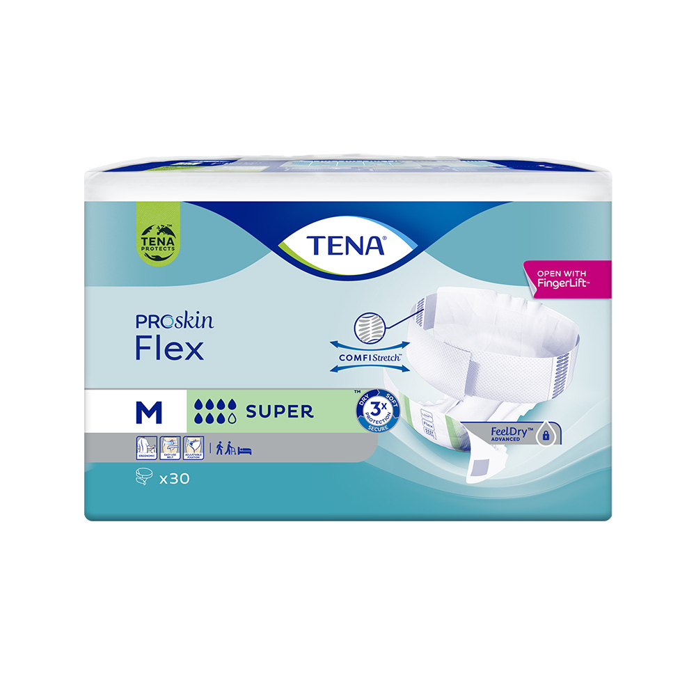 pieluchomajtki tena flex proskin super medium 71-102cm 30 sztuk