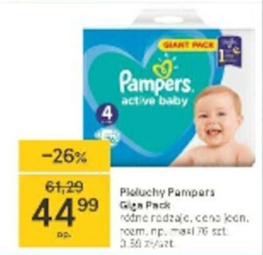 pieluchy pampers 6 promocja tesco do kiedy