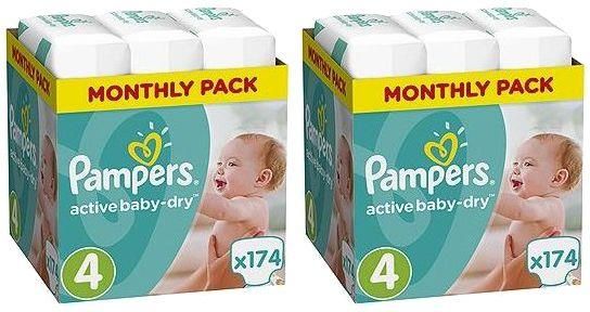 pieluchy pampers active baby mth 4 maxi 174szt