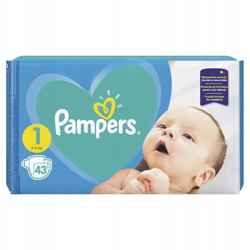 pieluchy pampers new baby dry 1 newborn 2-5 kg 43