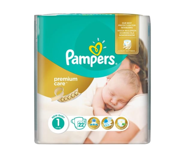 pieluchy pampers premium care 1 newborn 22szt