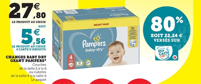 promotion couches pampers