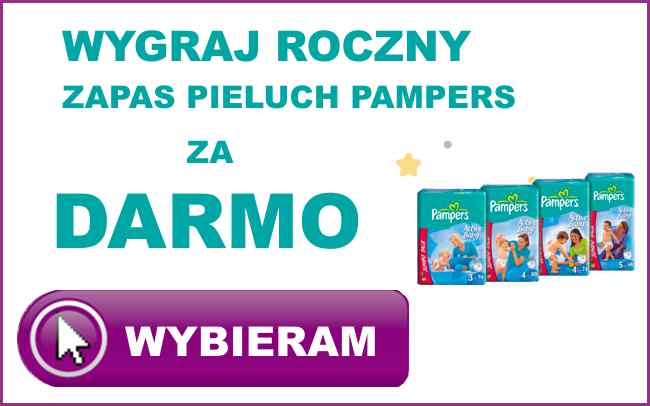 roczny zapas pieluch pampers