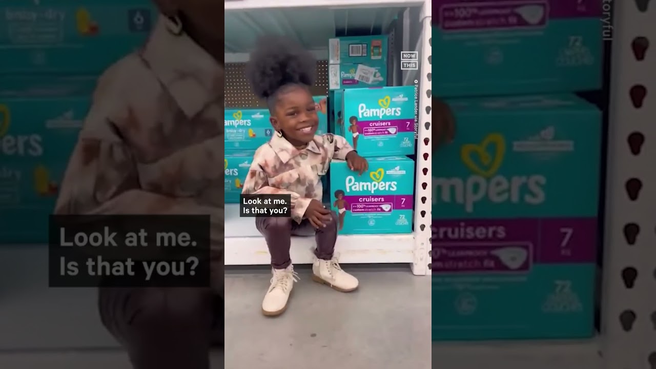 small girl in pampers