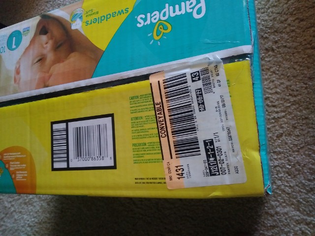 stickers on box pampers