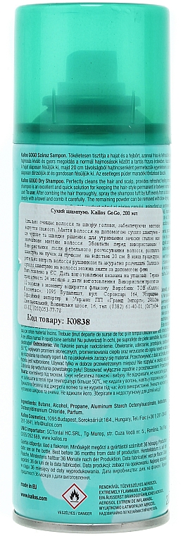 suchy szampon kallos cosmetics gogo dry shampoo