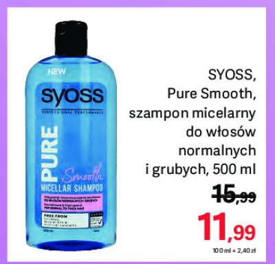 syoss pure smooth szampon micelarny do włosów normalnych i grubych