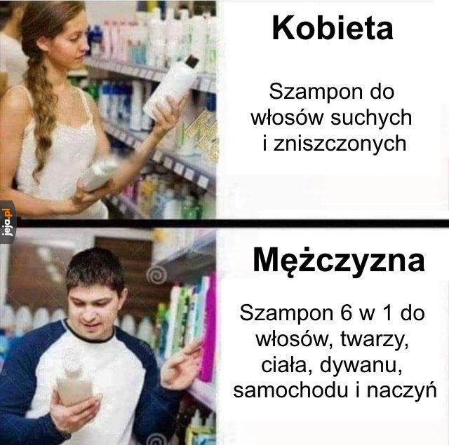 szampon do włosów do.ciala naczyn o i samochod umyje mem