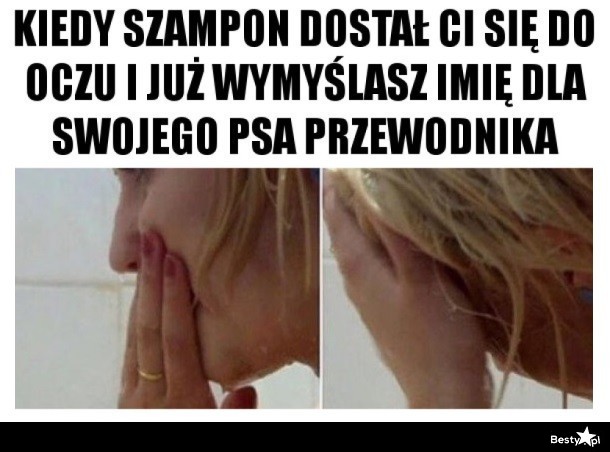 szampon dostał się do oczu