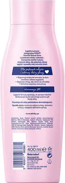 szampon nivea hairmilk shine