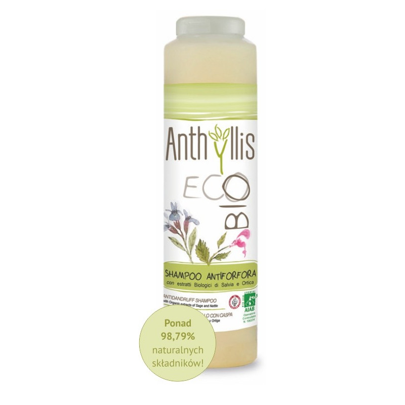 szampon przeciwłupieżowy bardzo delikatny certyfikowany eco bio 250 ml anthyllis