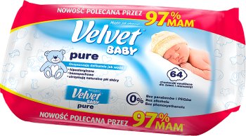 velvet baby chusteczki nawilżane pure