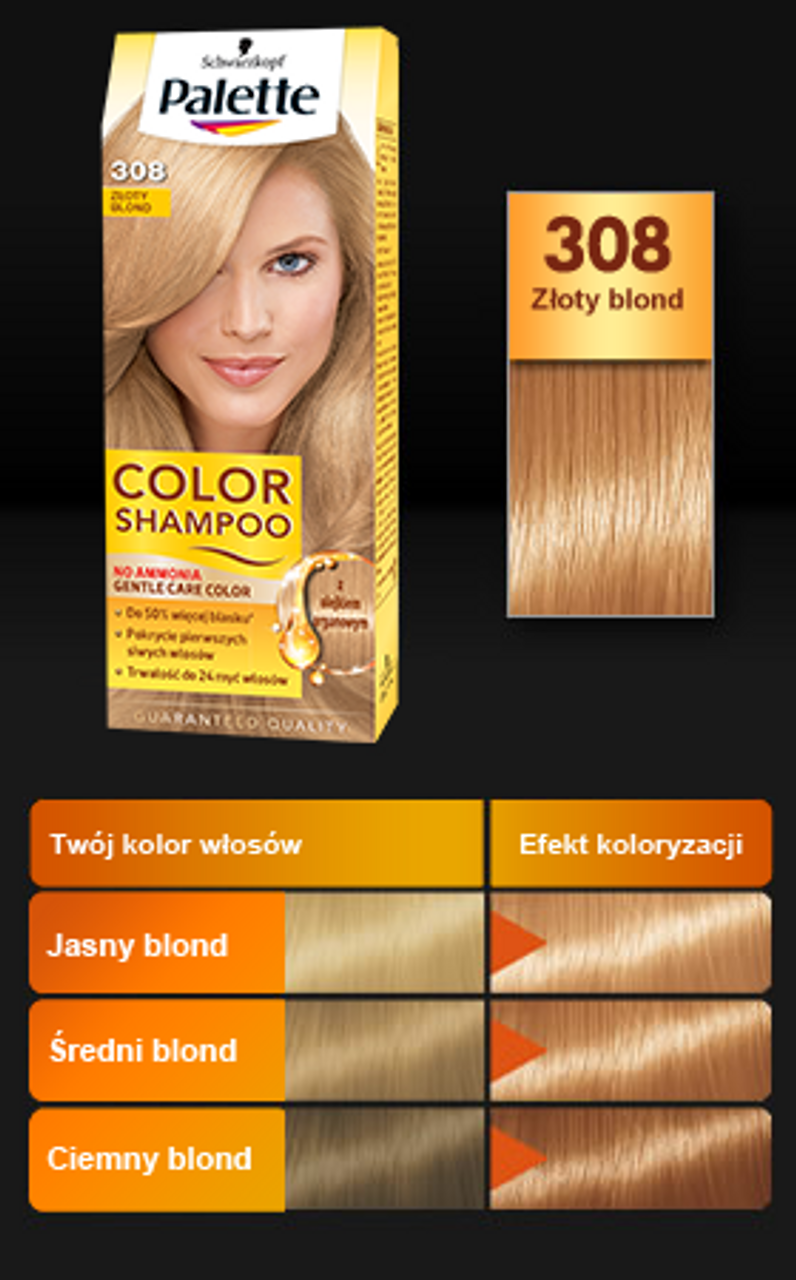 złocisty blond szampon koloryzujący palette efekty